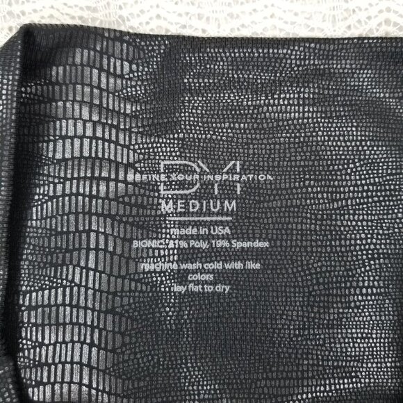 DYI Define Your Inspiration Cropped Activewear Leggings Black Size M snakeprint - Picture 8 of 9